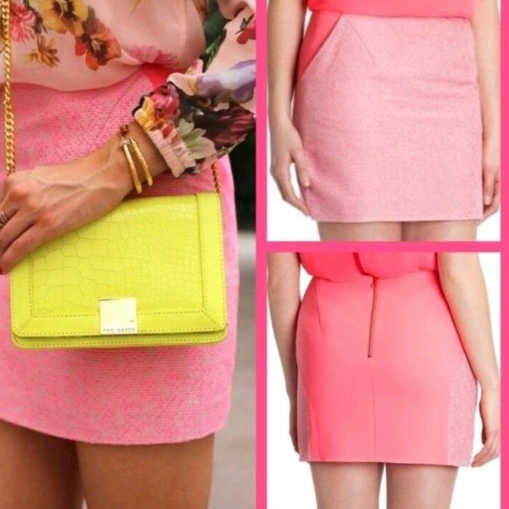Ted Baker Juleen Pink Boucle Mini Skirt